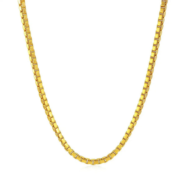 10KT Yellow Gold 22-inch 3.5MM Semi-Solid Box Chain