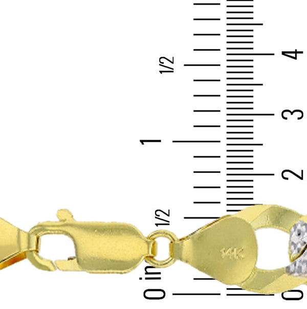 14KT White and Yellow Gold 26-inch 10.5MM Cuban Link Pave Chain