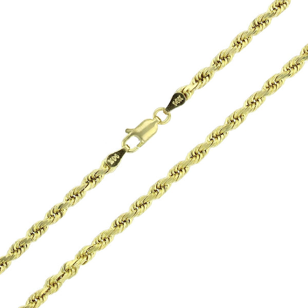 14KT Yellow Gold 26-inch 3.4MM Diamond-cut Chain