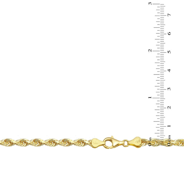10KT Yellow Gold 22-inch 3MM Diamond-cut Rope Chain