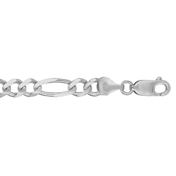 14KT White Gold 20-inch 6MM Figaro Chain