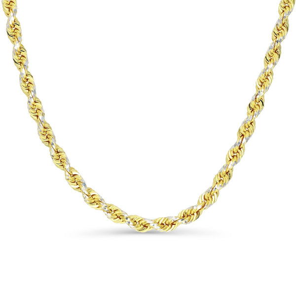 10KT Two-Tone Gold 24-inch 4MM Rope Chain