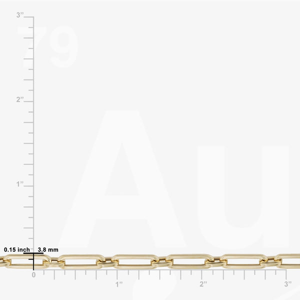 14KT Yellow Gold 20-inch 3.8MM Paperclip Chain