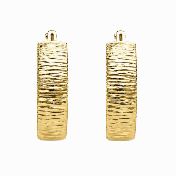 Gold Luxe 14KT Gold Over Resin 25MM Oval Hoop Earrings