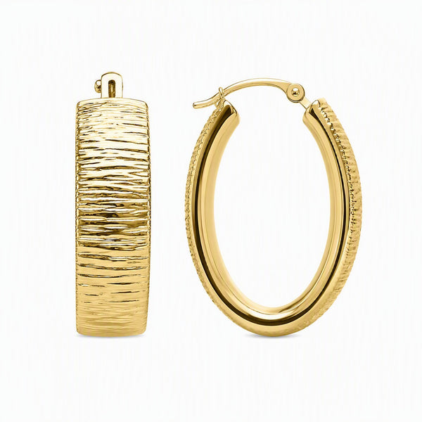 Gold Luxe 14KT Gold Over Resin 25MM Oval Hoop Earrings