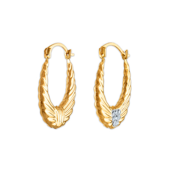 Crystal Hoop Earrings in 10KT Gold