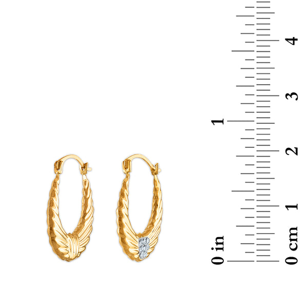 Crystal Hoop Earrings in 10KT Gold