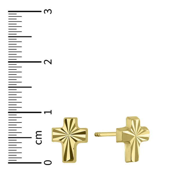 14KT Yellow Gold Cross Earrings