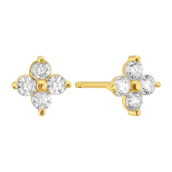 14KT Yellow Gold and Cubic Zirconia Stud Earrings