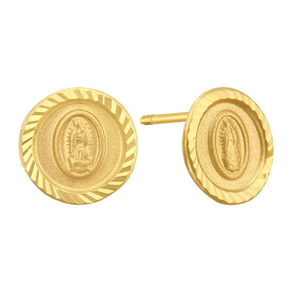 14KT Yellow Gold Virgin de Guadalupe Earrings