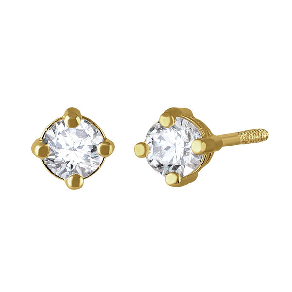 Sabelli Lab Grown Diamond Accent Stud Earrings in 14KT Yellow Gold