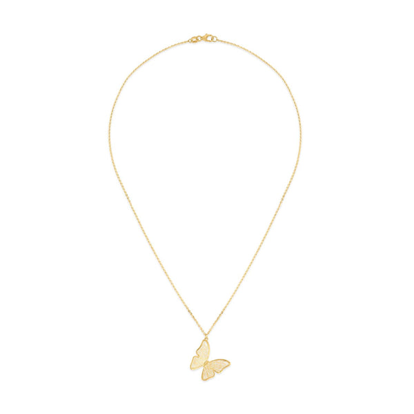 10KT Yellow Gold 18-inch Butterfly Necklace