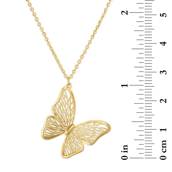 10KT Yellow Gold 18-inch Butterfly Necklace