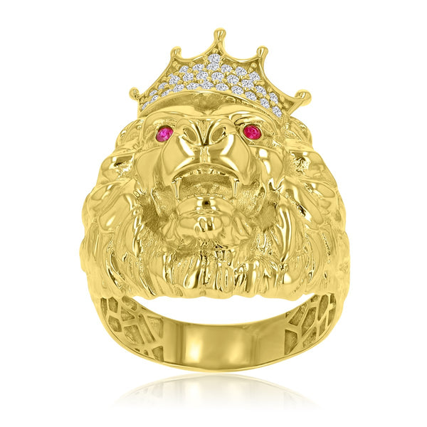 Red Cubic Zirconia Ring in 10KT Gold