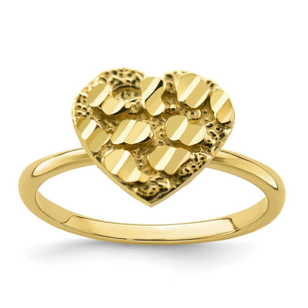 10KT Yellow Gold Heart Shaped Nugget Ring