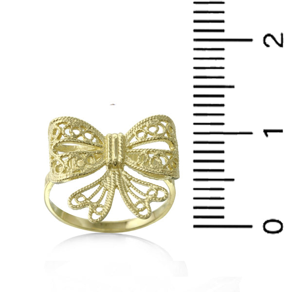 Filigree Bow Ring in 10KT Yellow Gold