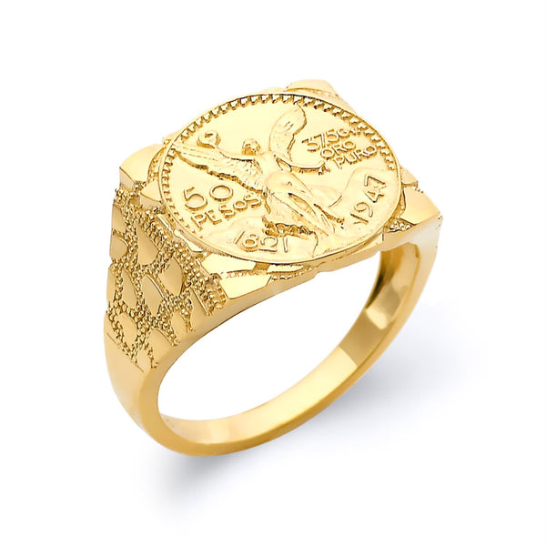 10KT Yellow Gold 16X17MM Centenario-Inspired Ring