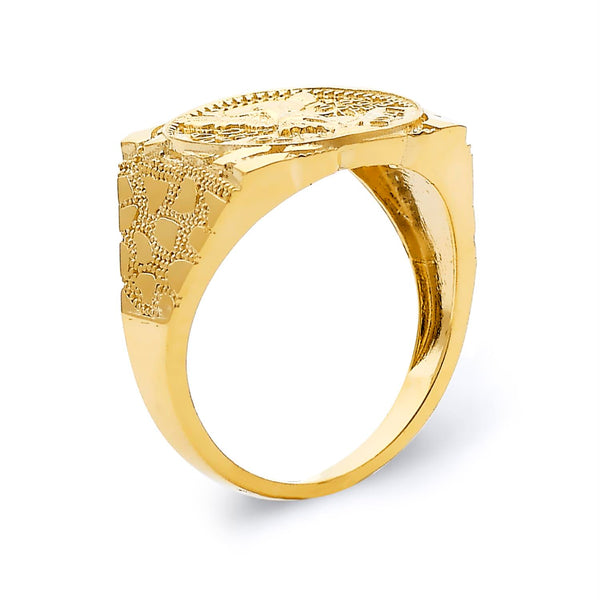 10KT Yellow Gold 16X17MM Centenario-Inspired Ring