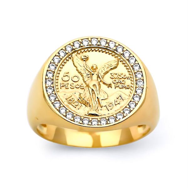 10KT Yellow Gold 16X18MM Centenario-Inspired Ring