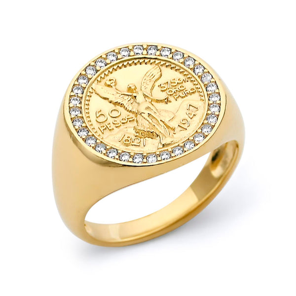 10KT Yellow Gold 16X18MM Centenario-Inspired Ring