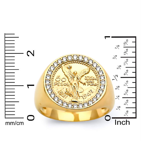 10KT Yellow Gold 16X18MM Centenario-Inspired Ring