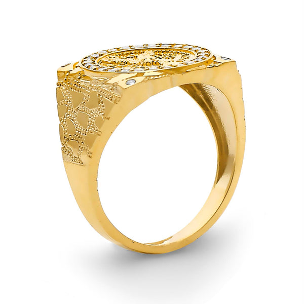 10KT Yellow Gold 16X17MM Centenario-Inspired Ring