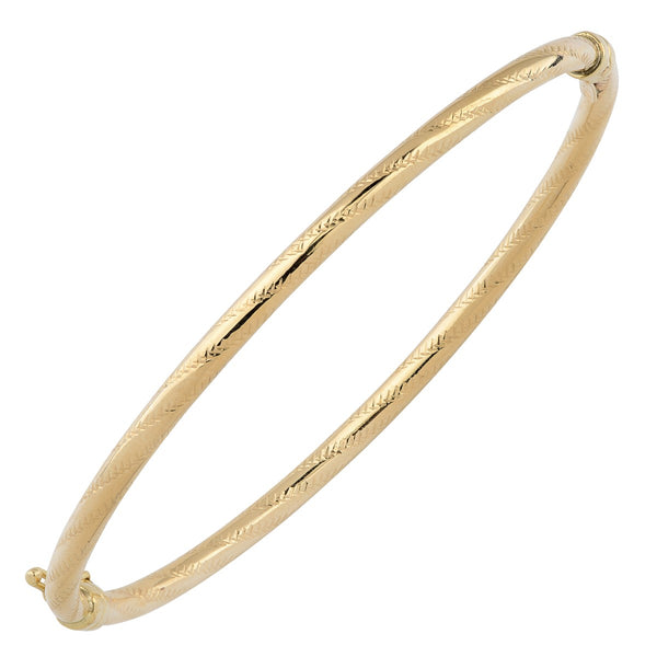 10KT Yellow Gold 7.5-inch 3MM Bangle Bracelet