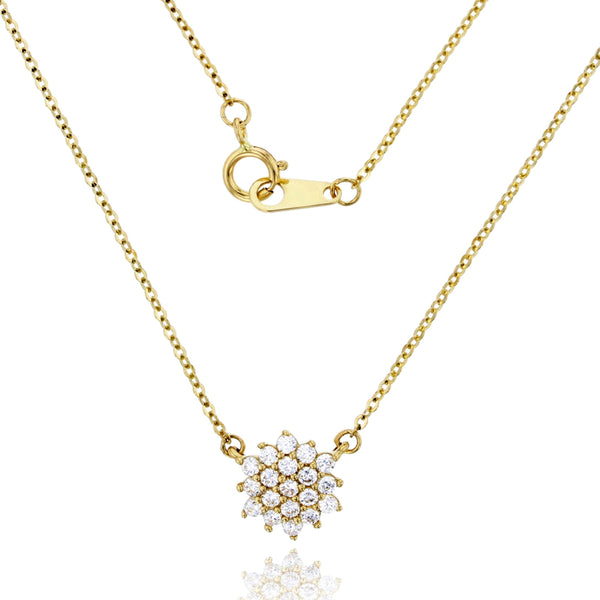 White Cubic Zirconia Necklace in 14KT Gold