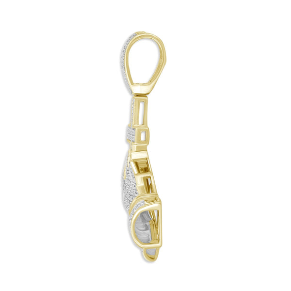 Titán by Adrian Gonzalez 10KT Yellow Gold 1/3 CTW Natural Diamond 43X22MM Praying Hands Pendant. Chain Not Included