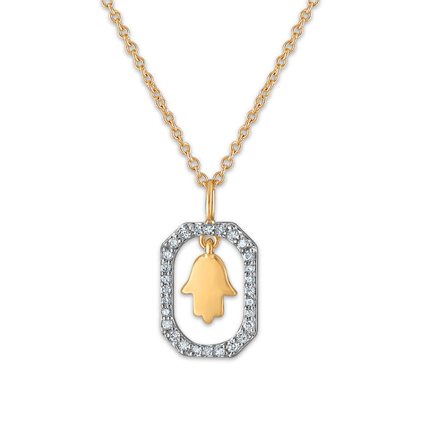White Diamond Pendant in 10KT Gold