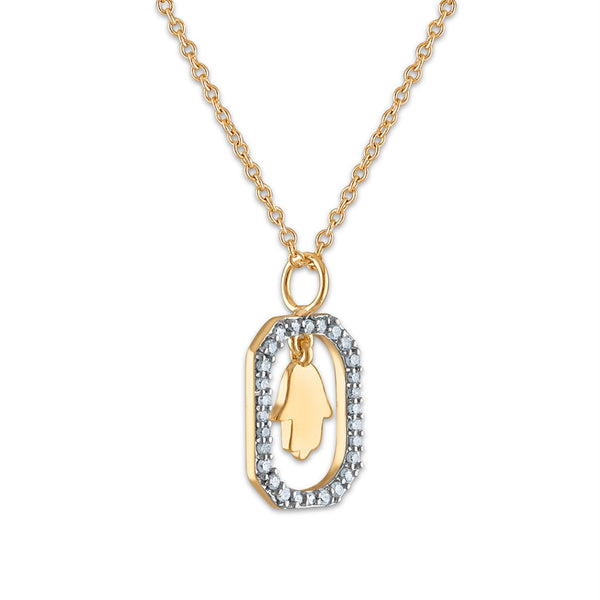 White Diamond Pendant in 10KT Gold