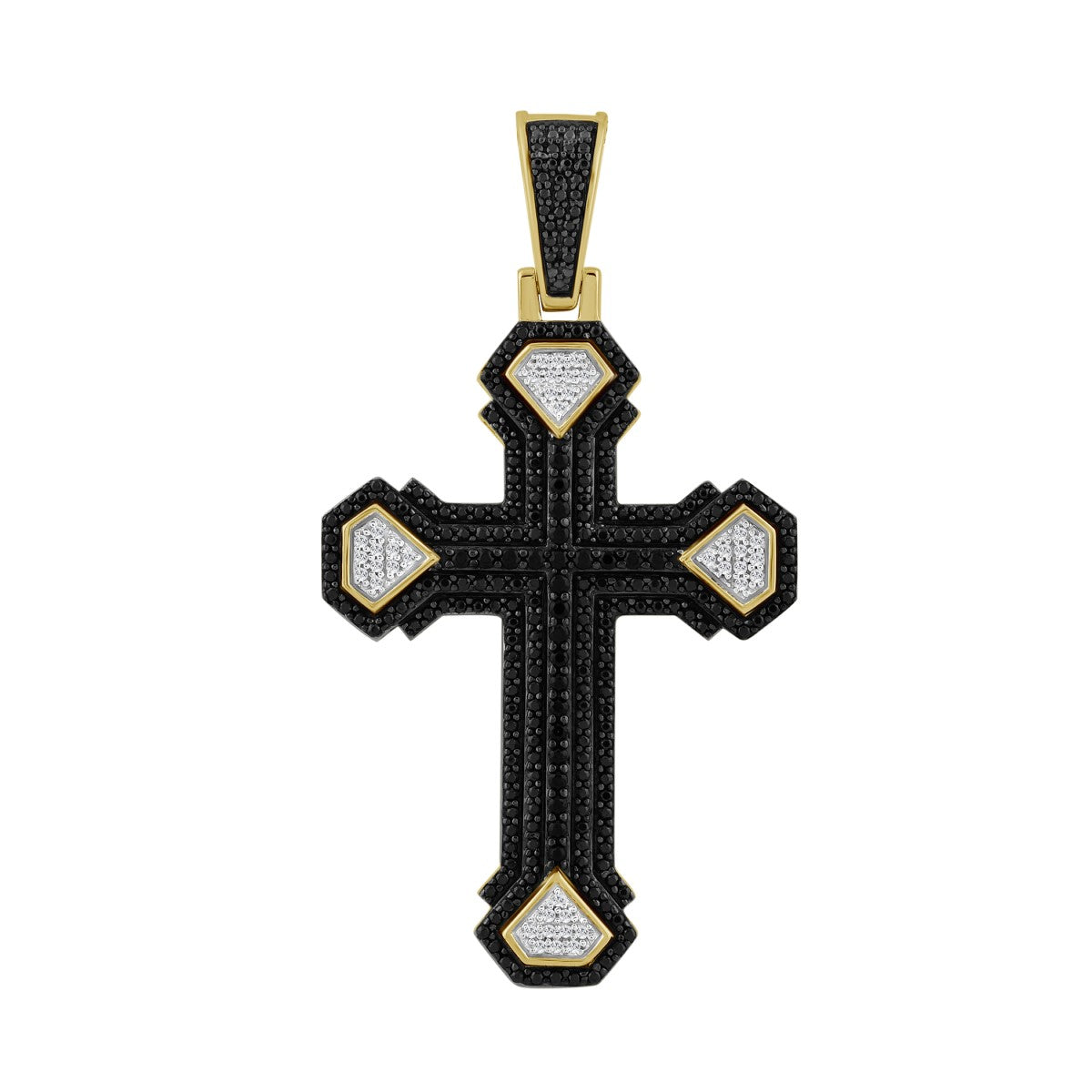 Titán by Adrian Gonzalez 10KT Gold 1 CTW Natural Diamond Cross Pendant. Chain Not Included
