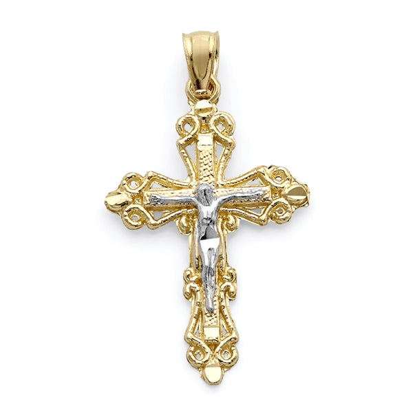 10KT Gold 28X15MM Crucifix Pendant. Chain Not Included.