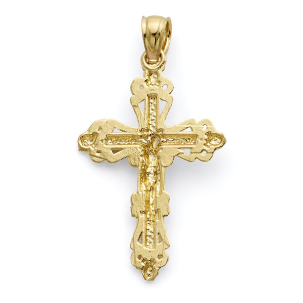 10KT Gold 28X15MM Crucifix Pendant. Chain Not Included.