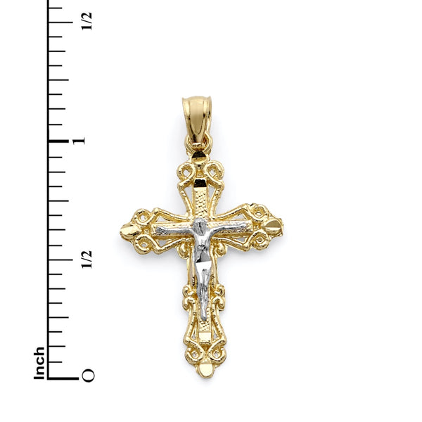 10KT Gold 28X15MM Crucifix Pendant. Chain Not Included.