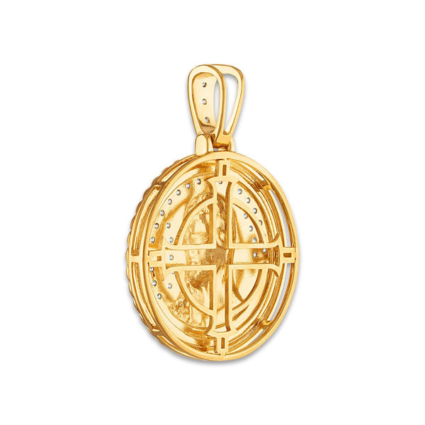 10KT Yellow Gold 1/2 CTW Natural Diamond 25X35MM Jesus Christ Religious Pendant. Chain Not Included