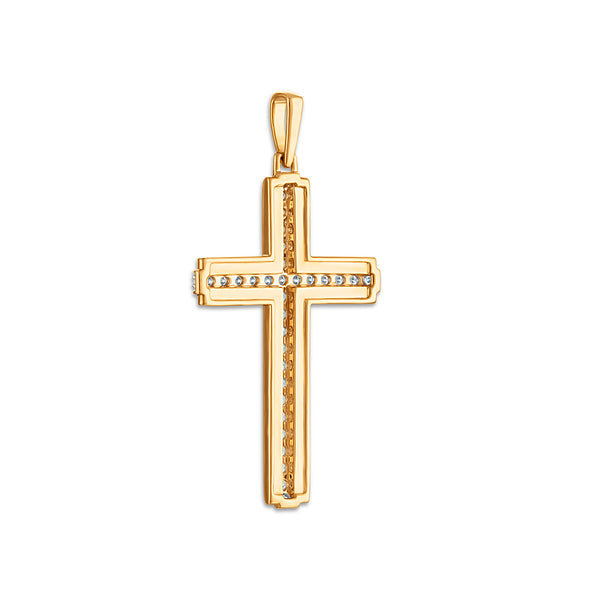 EcoLove 1/2 CTW Lab Grown Diamond Cross Pendant in 10KT Yellow Gold. Chain not Included.