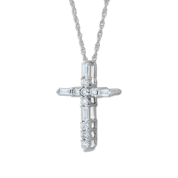 EcoLove 1/4 CTW Lab Grown Diamond 18-inch Cross Pendant in 10KT Gold