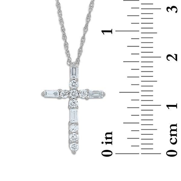 EcoLove 1/4 CTW Lab Grown Diamond 18-inch Cross Pendant in 10KT Gold