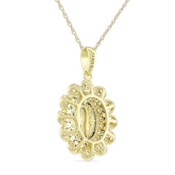 1/3 CTW Lab Grown Diamond 18-inch Our Lady Of Guadalupe Pendant in 10KT Yellow Gold