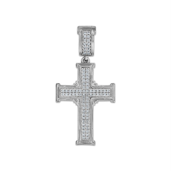 Titán Collection 1/5 CTW Lab Grown Diamond Cross Pendant in Sterling Silver. Chain Not Included