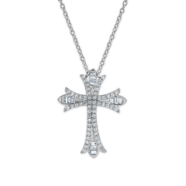 EcoLove 1/2 CTW Lab Grown Diamond 18-inch Cross in Sterling SIlver