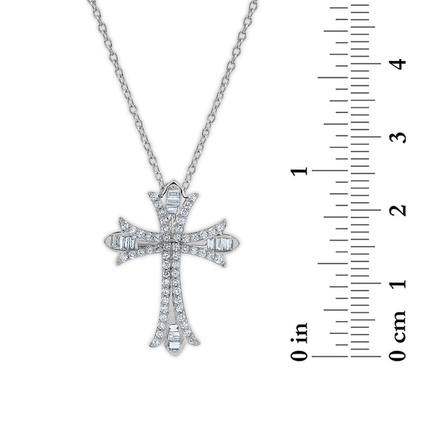 EcoLove 1/2 CTW Lab Grown Diamond 18-inch Cross in Sterling SIlver