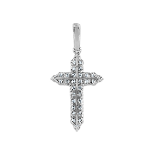 Titán by Adrian Gonzalez 1 CTW Lab Grown Diamond Cross Pendant in Sterling Silver. Chain Not Included