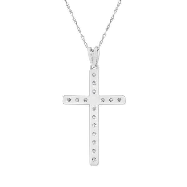 EcoLove 1 CTW Lab Grown Diamond 18-inch Cross Pendant in Sterling Silver