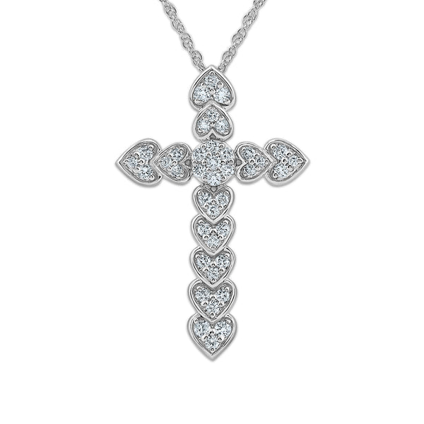 Diamond Heart Pendant in 925 Silver