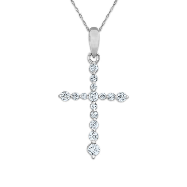 Diamond Cross Pendant in 925 Silver