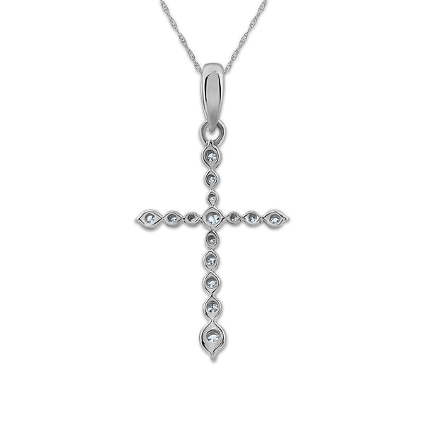 Diamond Cross Pendant in 925 Silver