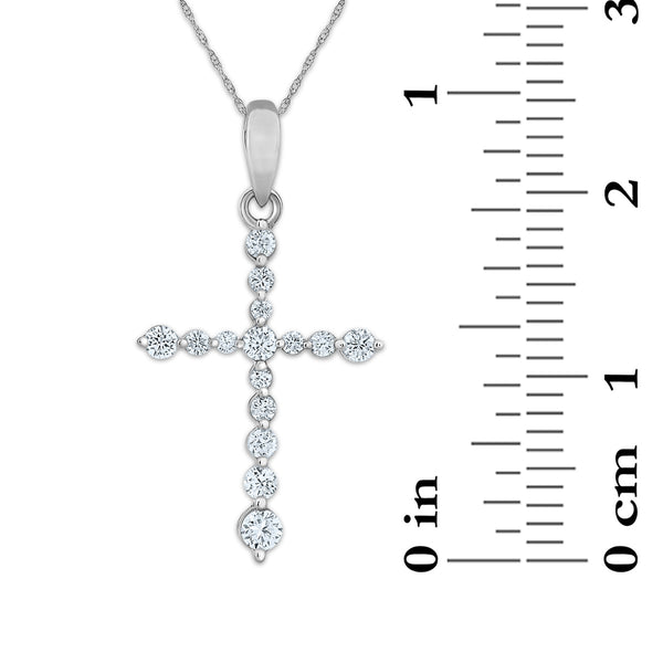 Diamond Cross Pendant in 925 Silver