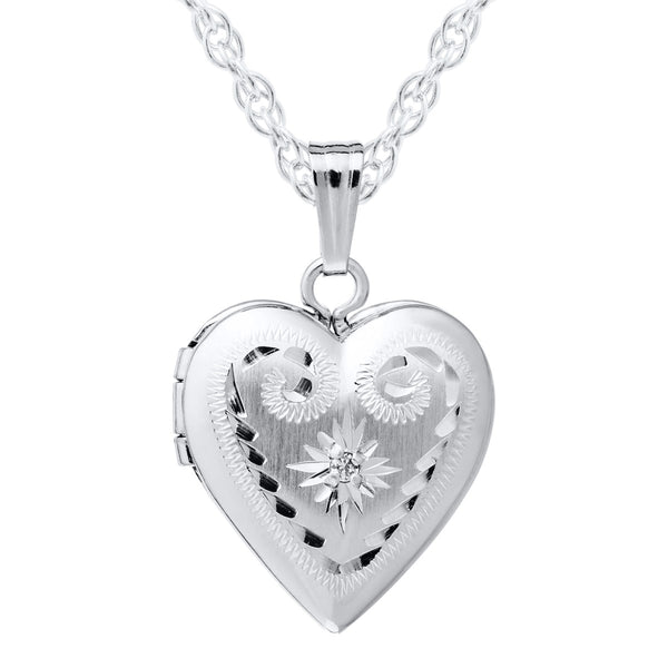 Clear Diamond Hearts & Symbols Pendant in 925 Silver
